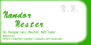 nandor mester business card